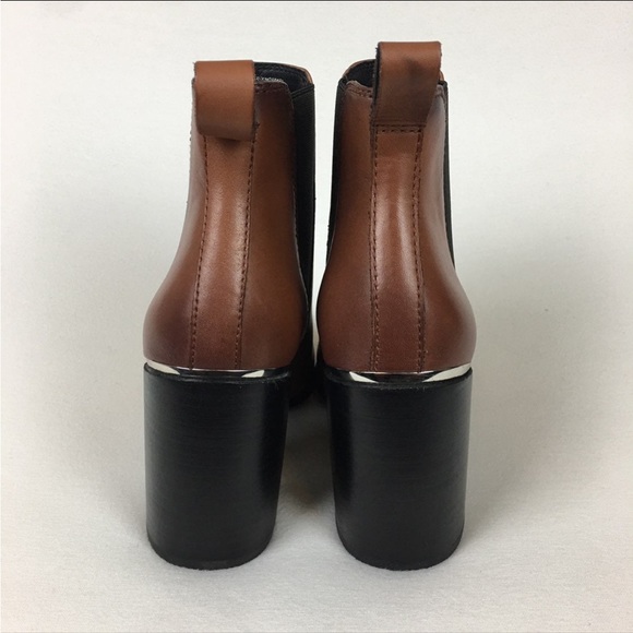 Steve Madden Knoxi brown Leather western Bootie chunky heel women 8 new no box - Picture 4 of 8